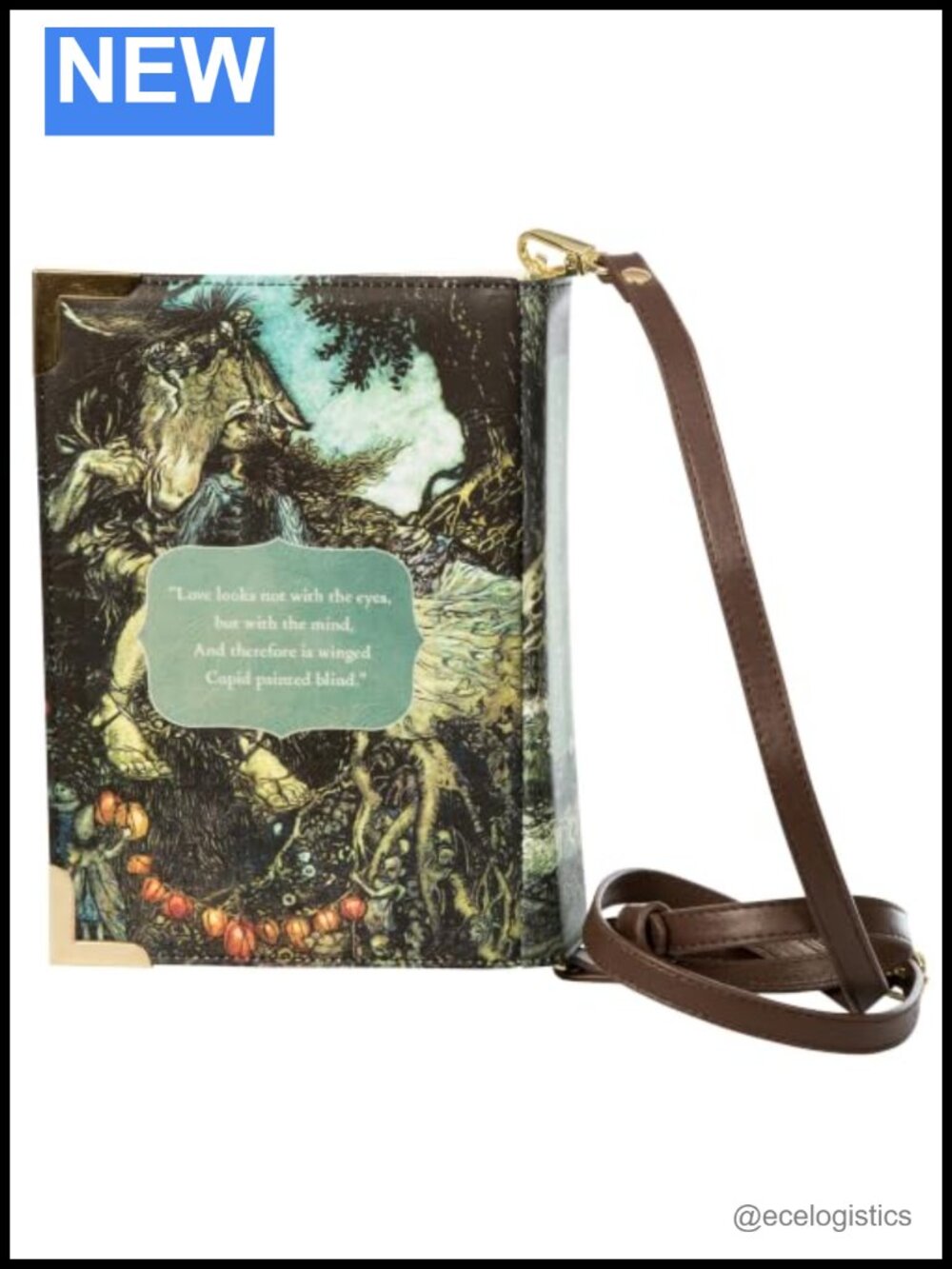 Vegan Leather Midsummer Night Crossbody Bookish Satchel